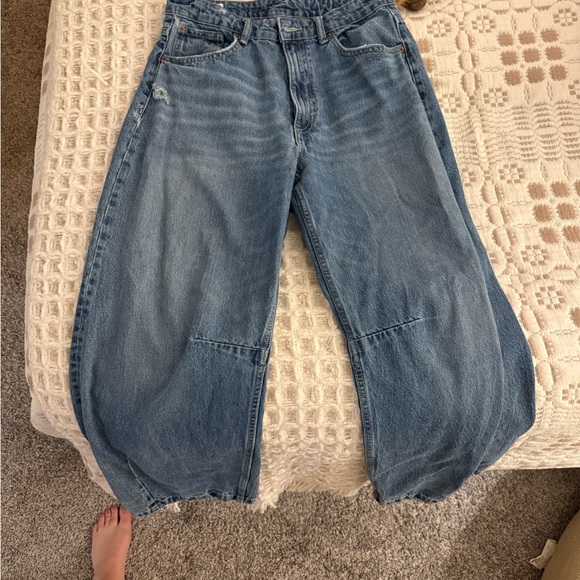 Zara Denim - Zara Blue Barrel Jeans